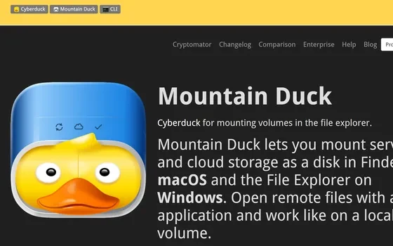 Mountain Duck：把服务器与云存储挂载成本地盘符
