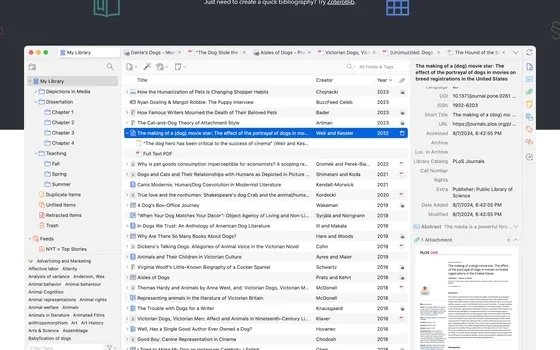 Zotero 10.0.6：支持网页抓取条目的开源文献管理工具